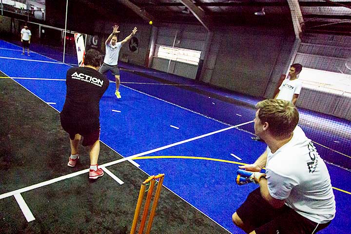 Indoor Cricket in action